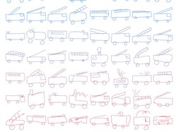 SketchRNN's AI sketches of firetrucks