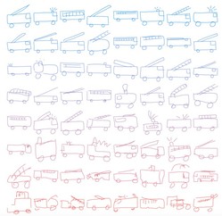 SketchRNN's AI sketches of firetrucks
