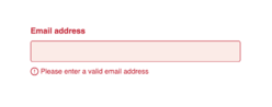 An email address input field with a specific design aesthetic applied to it
