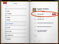 iPad Contacts app