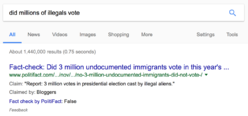 Politifacts search result: did millions of illegals vote?