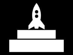 Illustration of a rocket on top of a sturdy platform