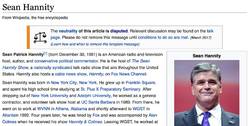 Wikipedia's Sean Hannity entry