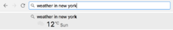 Chrome searchbar: weather in nyc