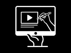 Promo illustration of a self-drawing interface