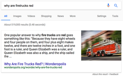 Google snippet: why are firetrucks red?