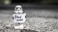 Lego stormtrooper free hugs