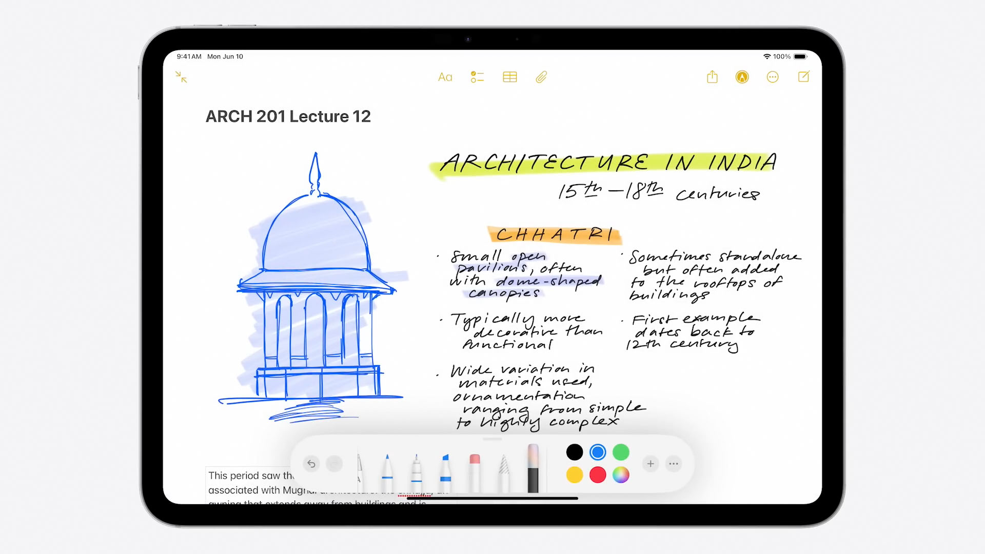 Demo of Notes for iPad: circle a sketch and it transforms into a high-fidelity image